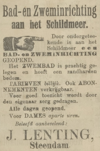 Krantenartikel uit 1922 over de opening van het strandbad.